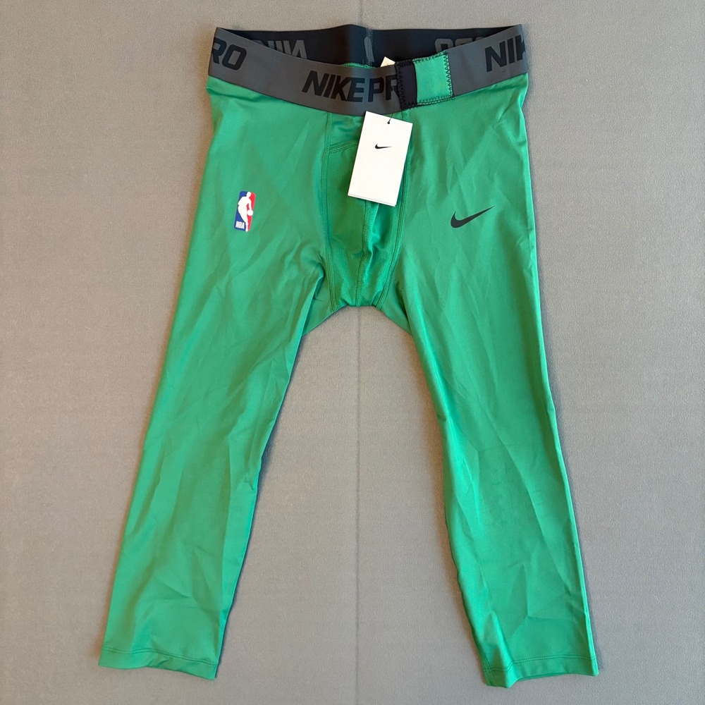 Nike Pro NBA 3/4 Compression Tights Player Issue Base Layer Green L NWOT DN1547
